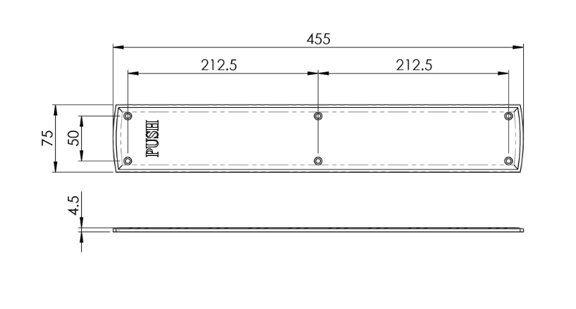 Carlisle Brass PF105E Engraved Large Push Plate