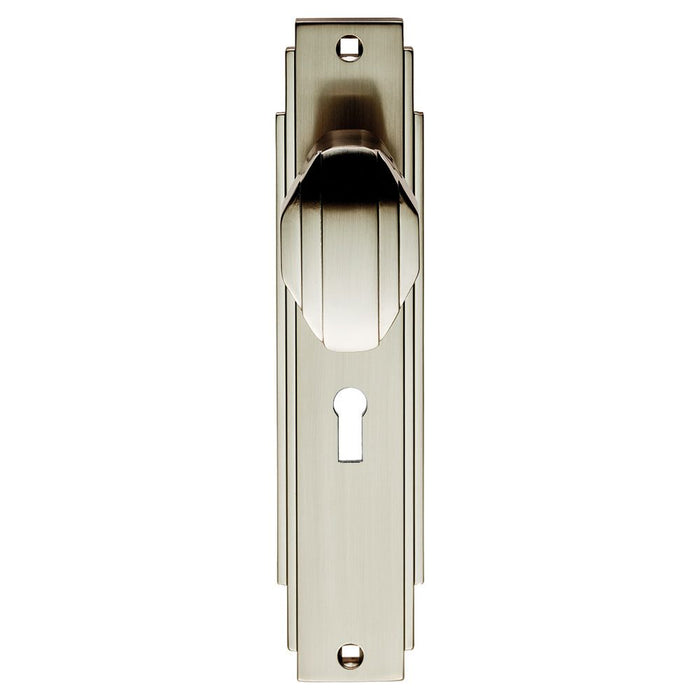 Carlisle Brass Art Deco Knob on Backplate