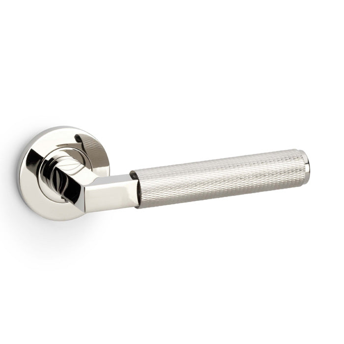 Eurospec Alexander & Wilks Knurled Hurricane Lever on Round Rose AW200