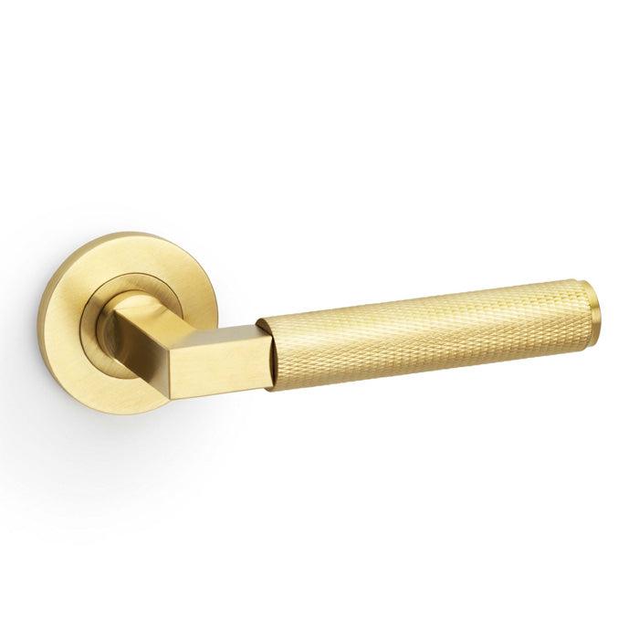 Eurospec Alexander & Wilks Knurled Hurricane Lever on Round Rose AW200