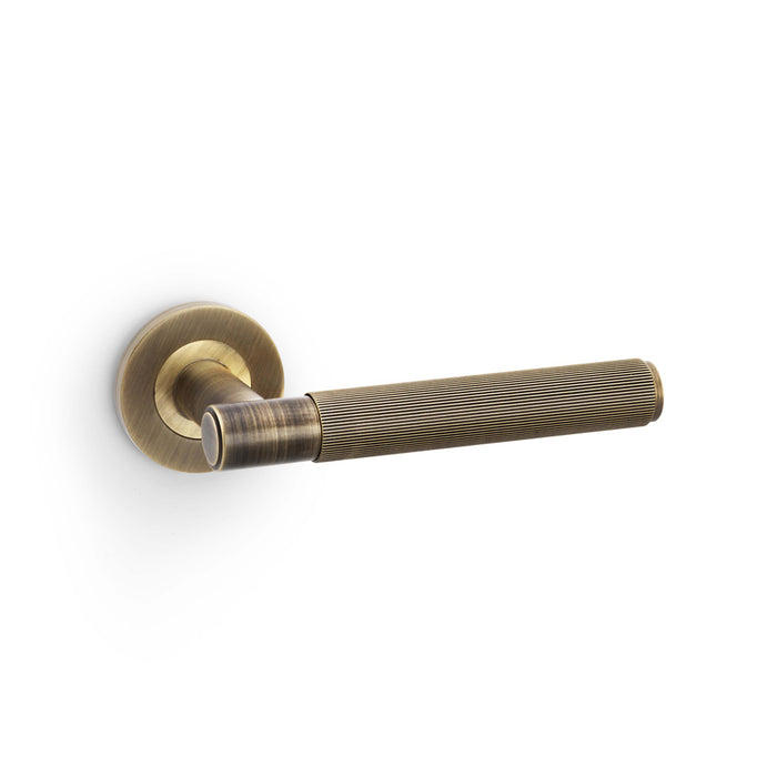 Eurospec Alexander & Wilks Reeded Spitfire Lever on Round Rose AW222
