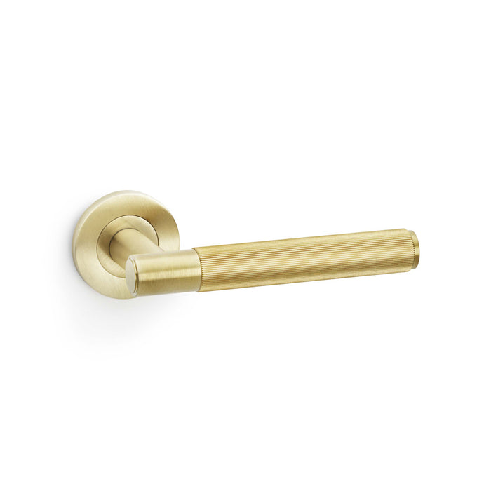 Eurospec Alexander & Wilks Reeded Spitfire Lever on Round Rose AW222