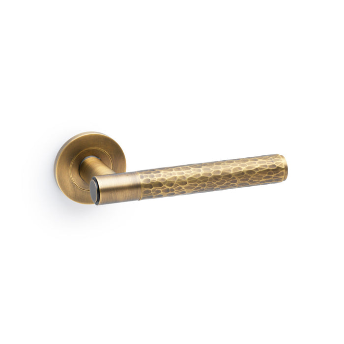 Eurospec Alexander & Wilks Hammered Spitfire Lever on Round Rose AW223