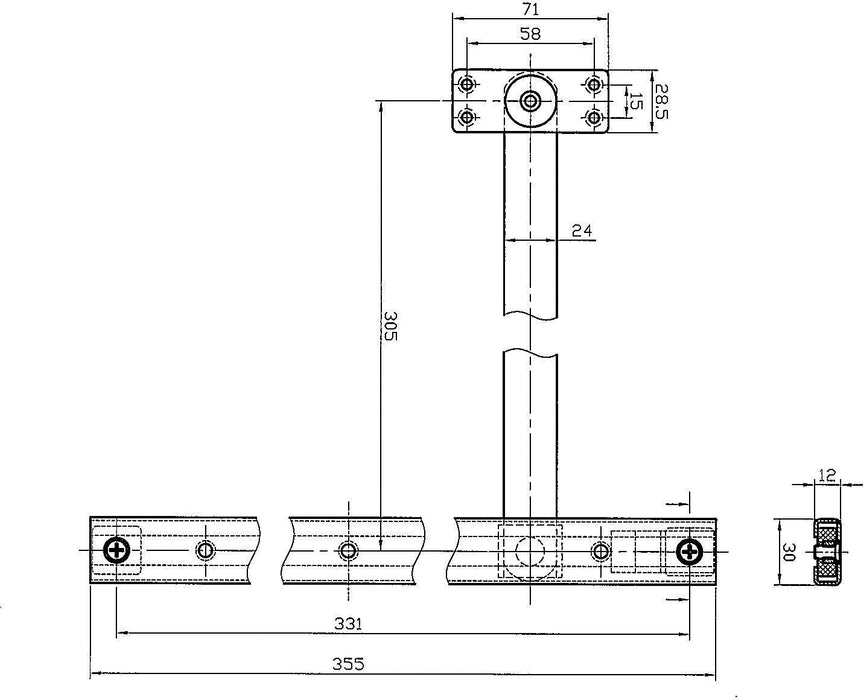 BARY Concealed Door Limiting Stay / Stop - uPVC/Timber BZP