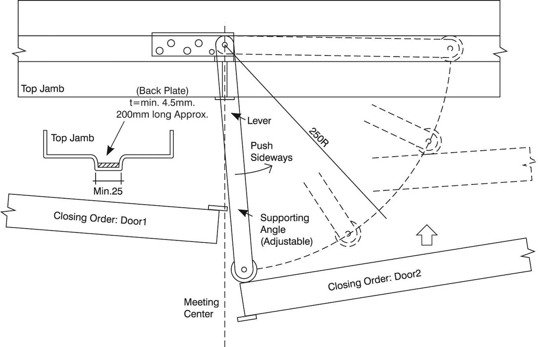 BARY&reg; Roller Arm Door Selector  - Stainless Steel