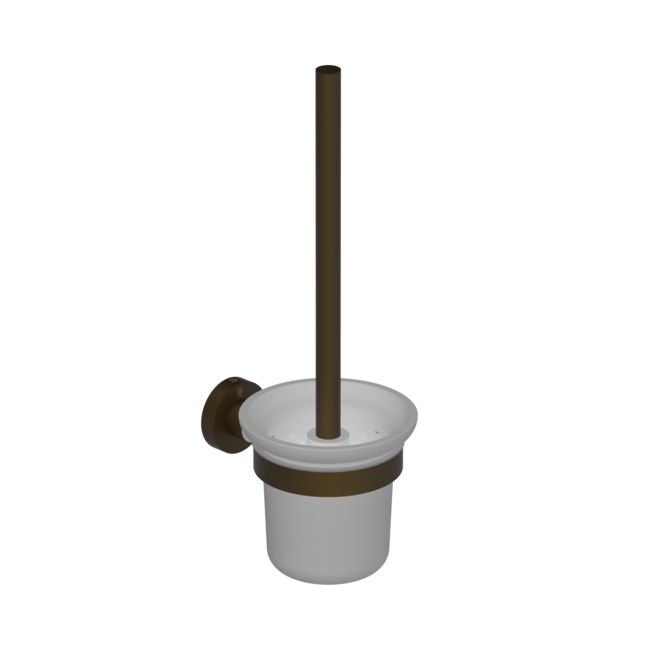 Contemporary Stainless Steel Toilet Brush with Glass Pot F22-507-00