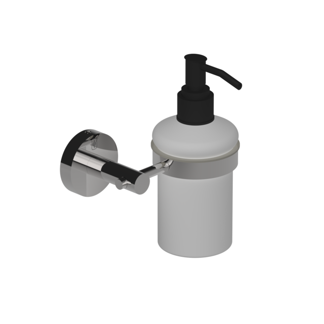 Contemporary Stainless Steel Soap Dispenser with Glass Bottle F22-501-00