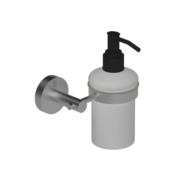 Contemporary Stainless Steel Soap Dispenser with Glass Bottle F22-501-00