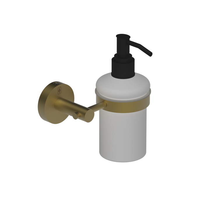 Contemporary Stainless Steel Soap Dispenser with Glass Bottle F22-501-00