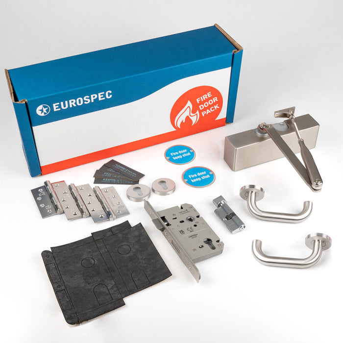 Eurospec Commercial Fire Door Pack - Lever Din Lock FDPC3