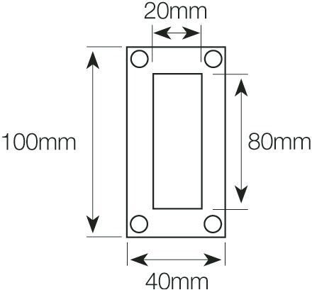 Bary Rectangular Flush Pull 100 x 40mm