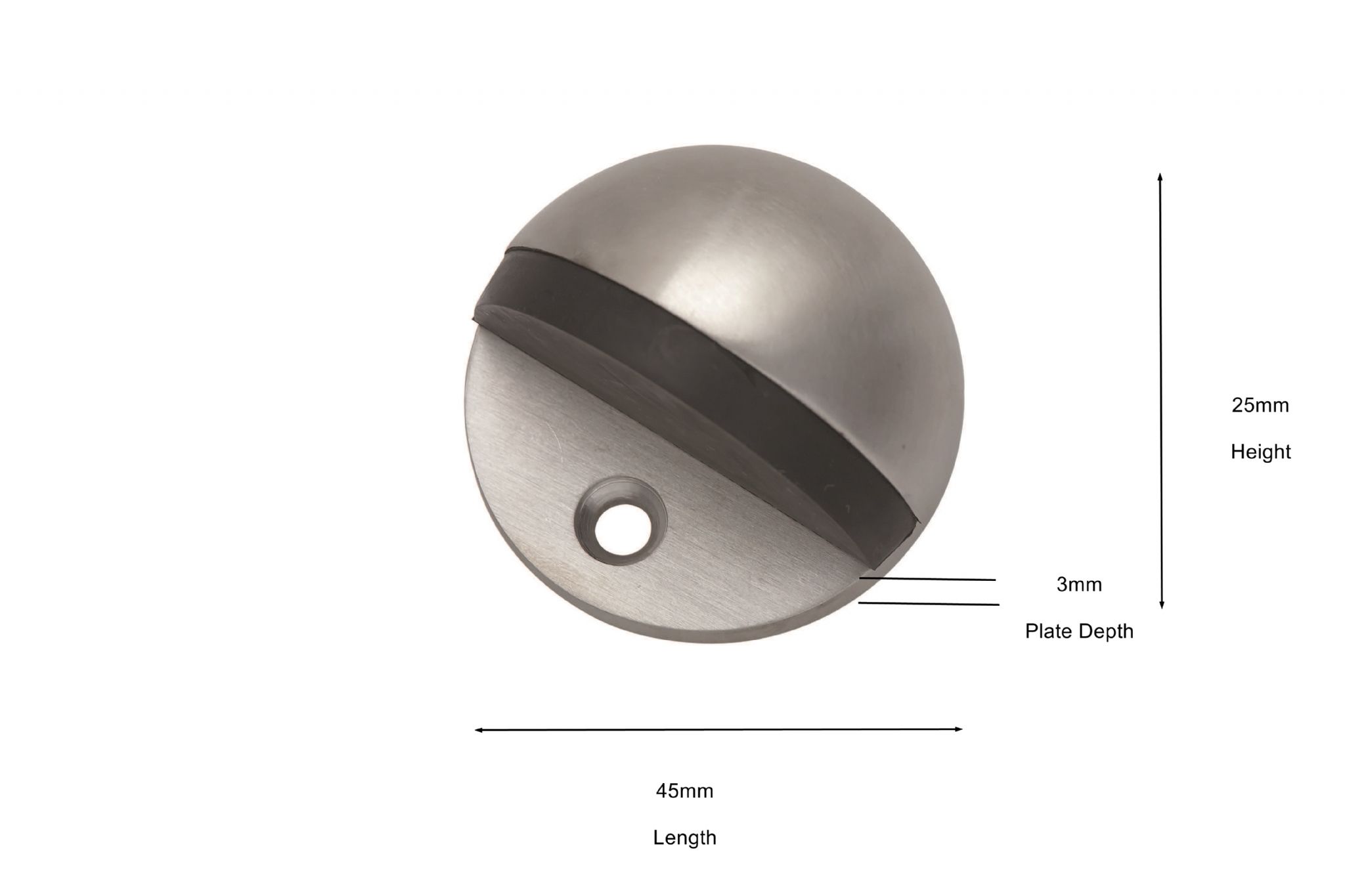 Bary Half Moon Floor Oval Door Stop — Newstar Door Controls Ltd