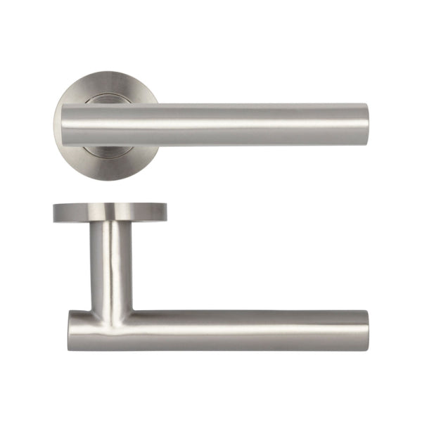 Frelan Hardware Atlanta Door Handle on Rose Grade 201 SSS JSS214