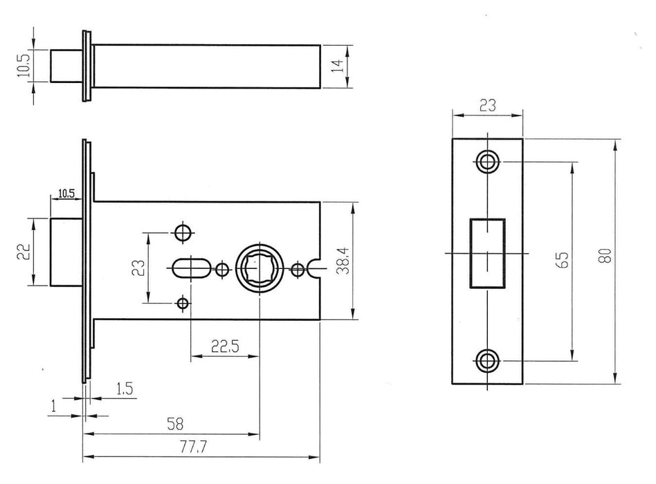 BARY Bathroom Deadbolt Stainless Steel